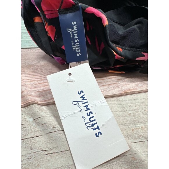 Swimsuits For All Size 46G Womens Floral Underwire Bra Tankini Top Nylon/Spandex - Picture 9 of 9